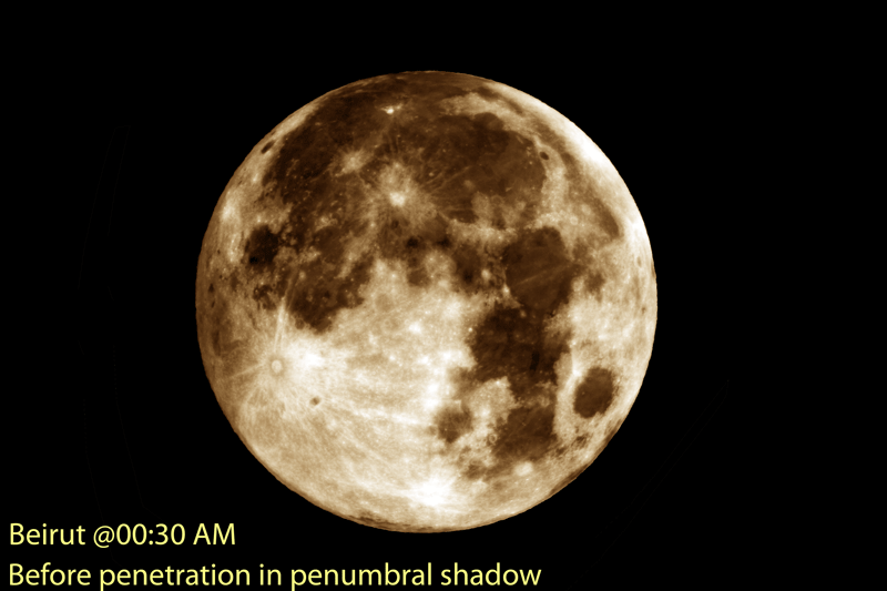 Moon before penumbral eclipse